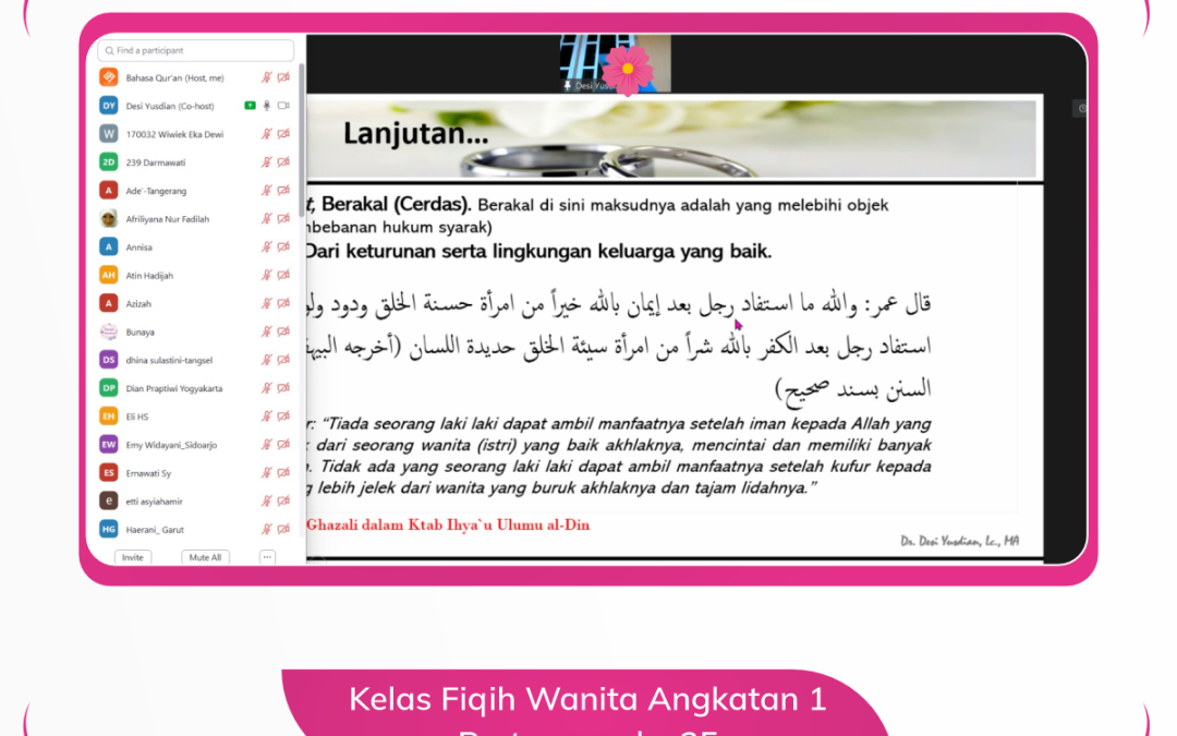 Kelas Fiqih Wanita Angkatan 1 Pertemun ke 25