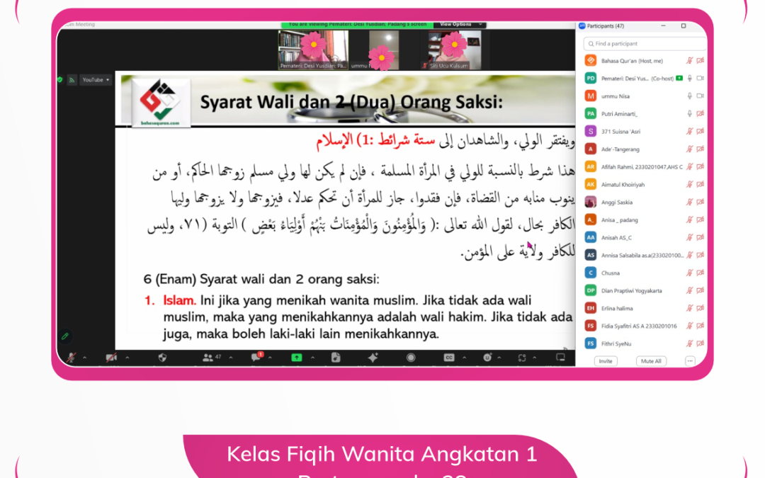 Kelas Fiqih Wanita Angkatan 1 Pertemun ke 28