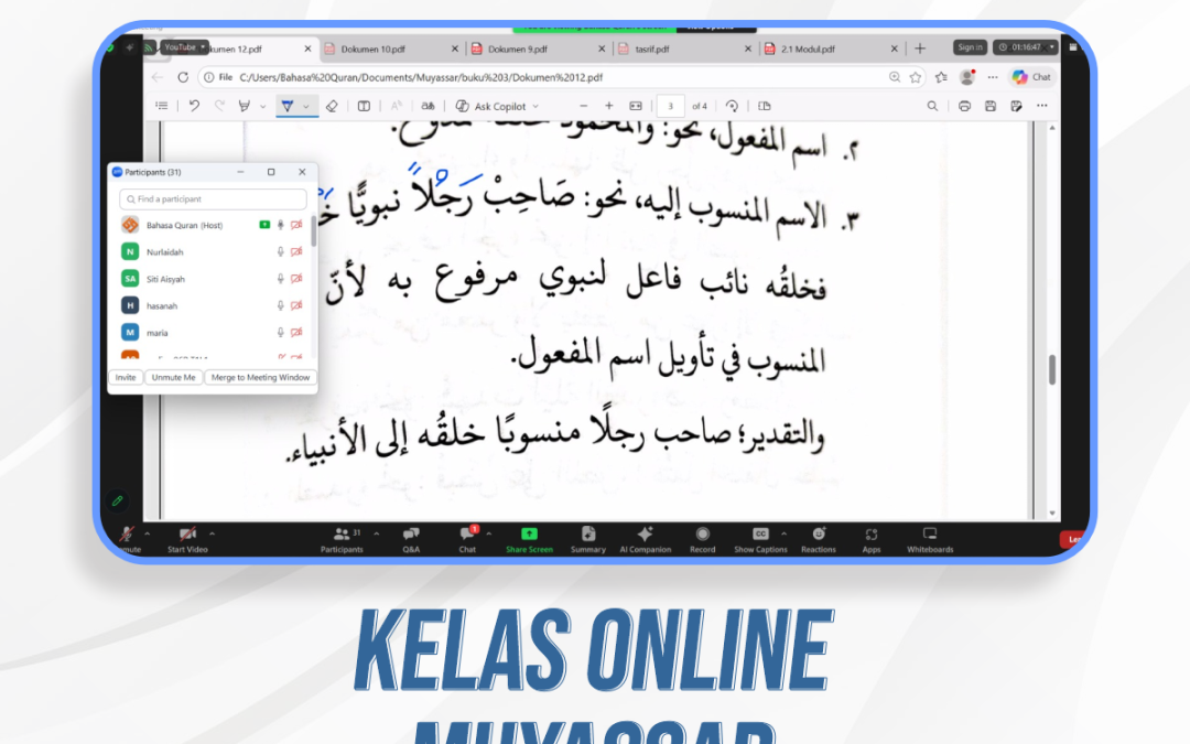 Kelas Online Muyassar Buku Jilid 3 Pertemuan ke-6