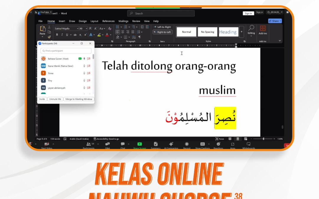Nahwu Shorof Angkatan 38 Pertemuan ke-10