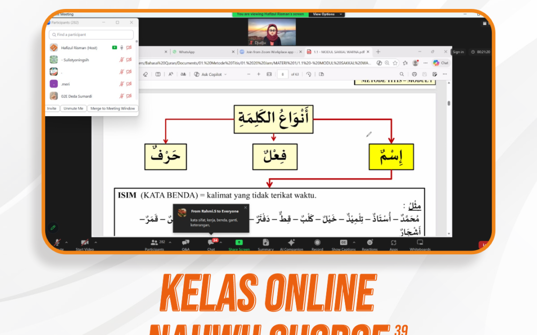 Nahwu Shorof Angkatan 39 Pertemuan Pertama