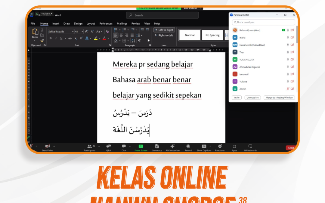 Nahwu Shorof Angkatan 38 Pertemuan ke-15