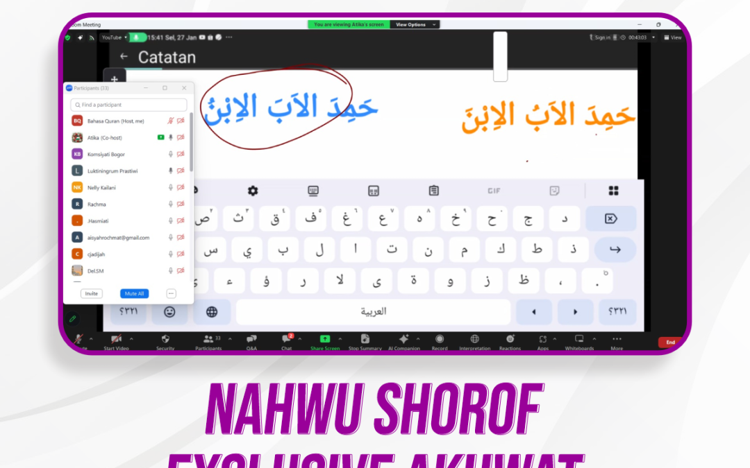Nahwu Shorof Exclusive Akhwat Pertemuan Ke-8