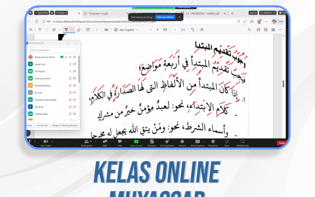 Kelas Online Muyassar Buku Jilid 3 Pertemuan ke-9