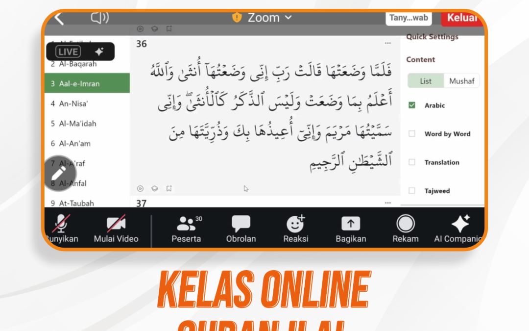 Kelas Online Quran Ilal Pertemuan Ke-12