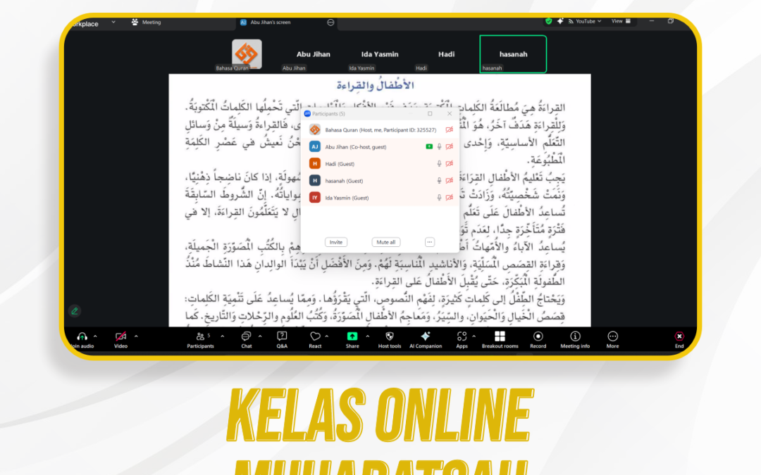 Kelas Online Muhadatsah Pertemuan ke-289