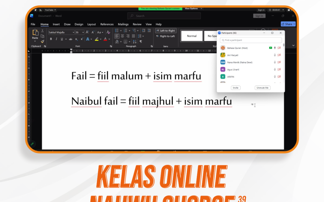 Nahwu Shorof Angkatan 39 Pertemuan Ke-9