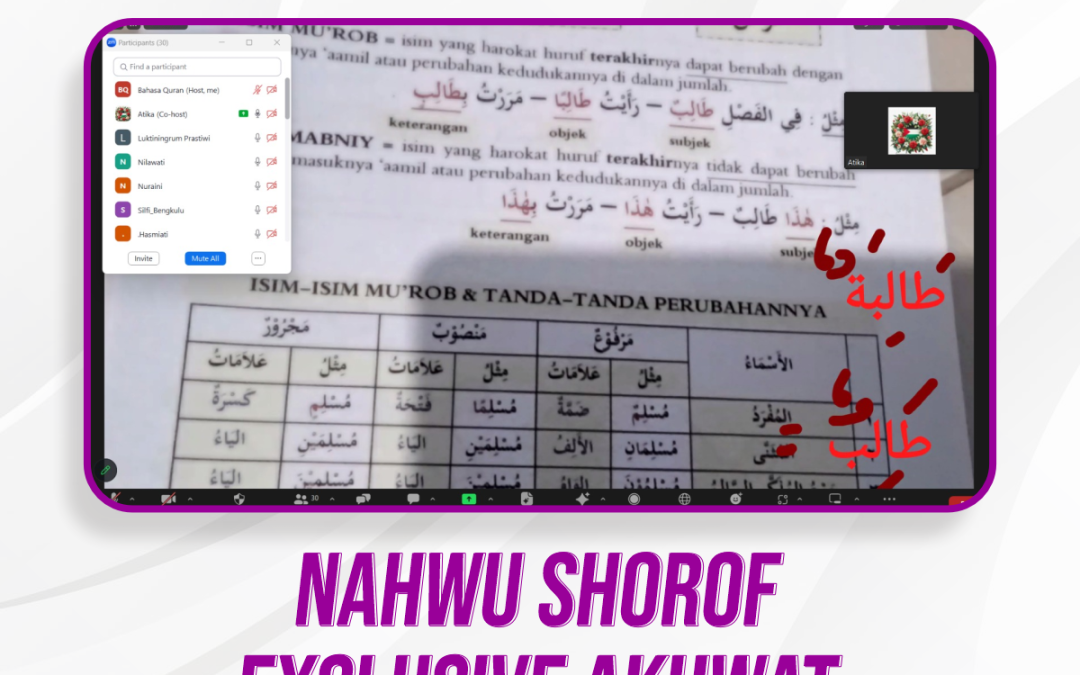 Nahwu Shorof Exclusive Akhwat Pertemuan Ke-9