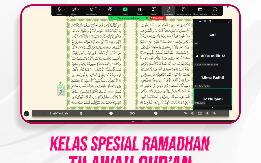 Kelas Spesial Tilawah Ramadhan Pertemuan Ke-8
