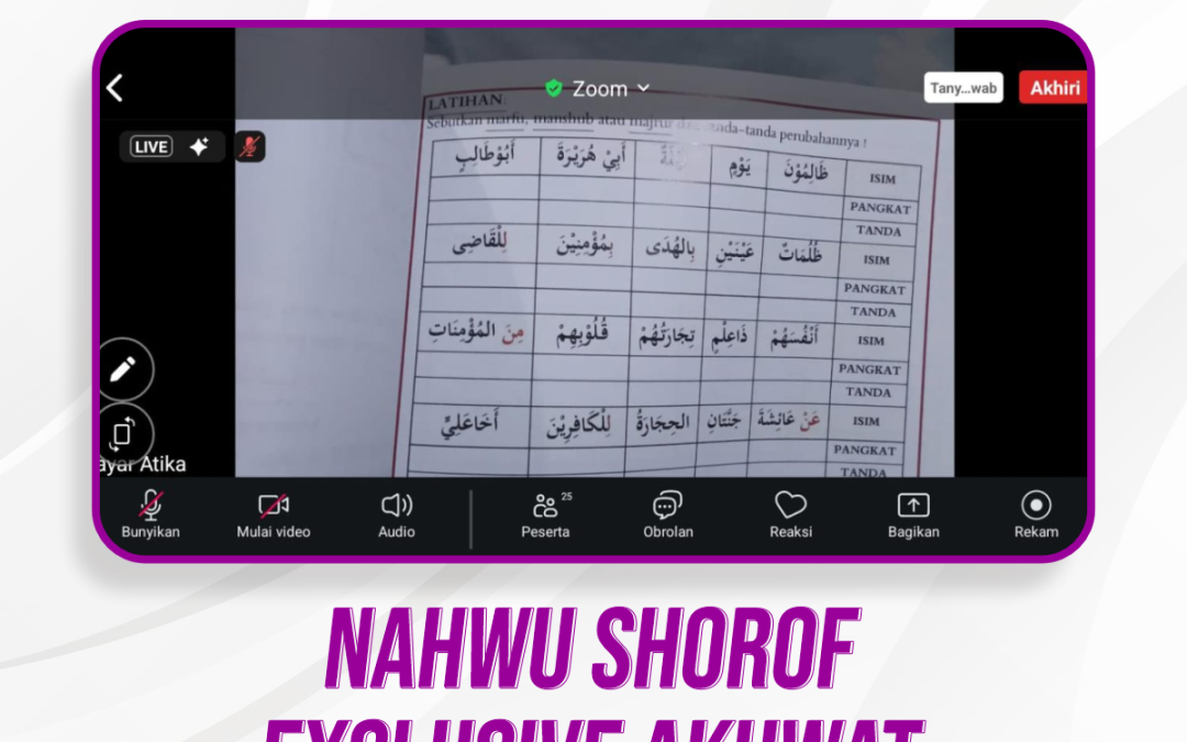 Nahwu Shorof Exclusive Akhwat Pertemuan Ke-10
