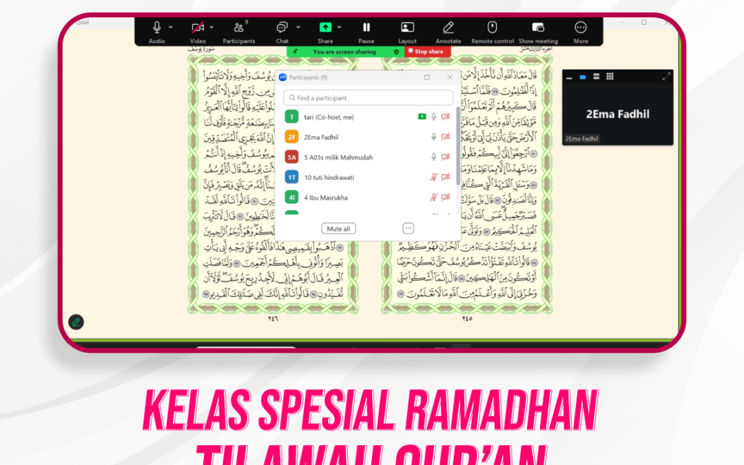 Kelas Spesial Tilawah Ramadhan Pertemuan Ke-9