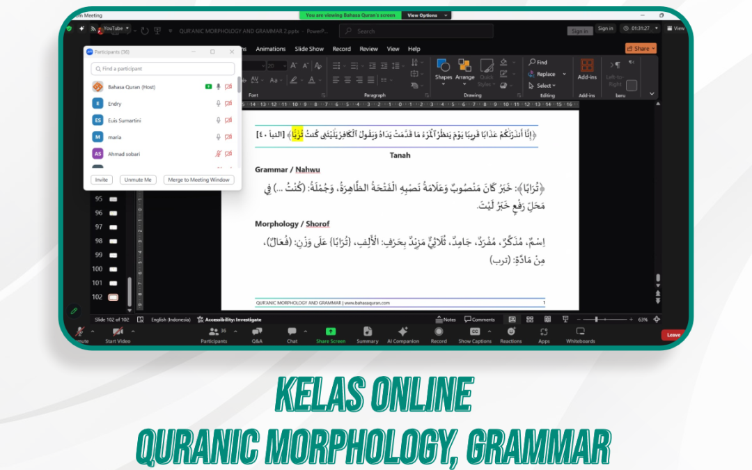 Quranic Morphology, Grammar, & Kelas Quran Ilal | 14