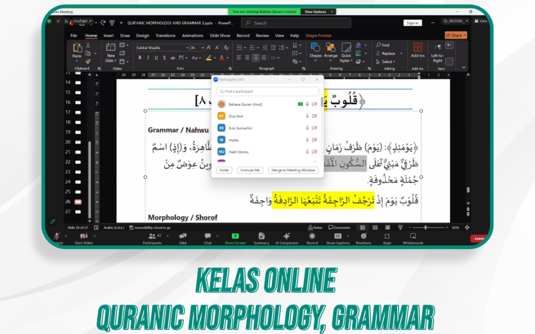 Quranic Morphology, Grammar, & Kelas Quran Ilal | 15