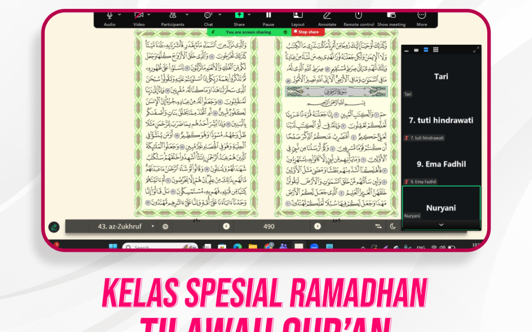 Kelas Spesial Tilawah Ramadhan Pertemuan Ke-16