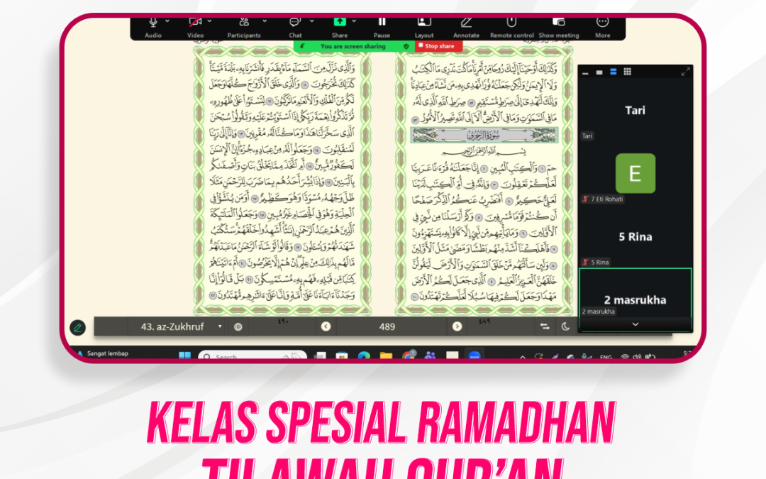 Kelas Spesial Tilawah Ramadhan Pertemuan Ke-17