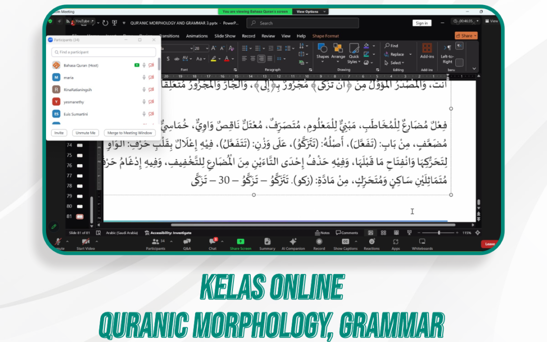 Quranic Morphology, Grammar, & Kelas Quran Ilal | 18