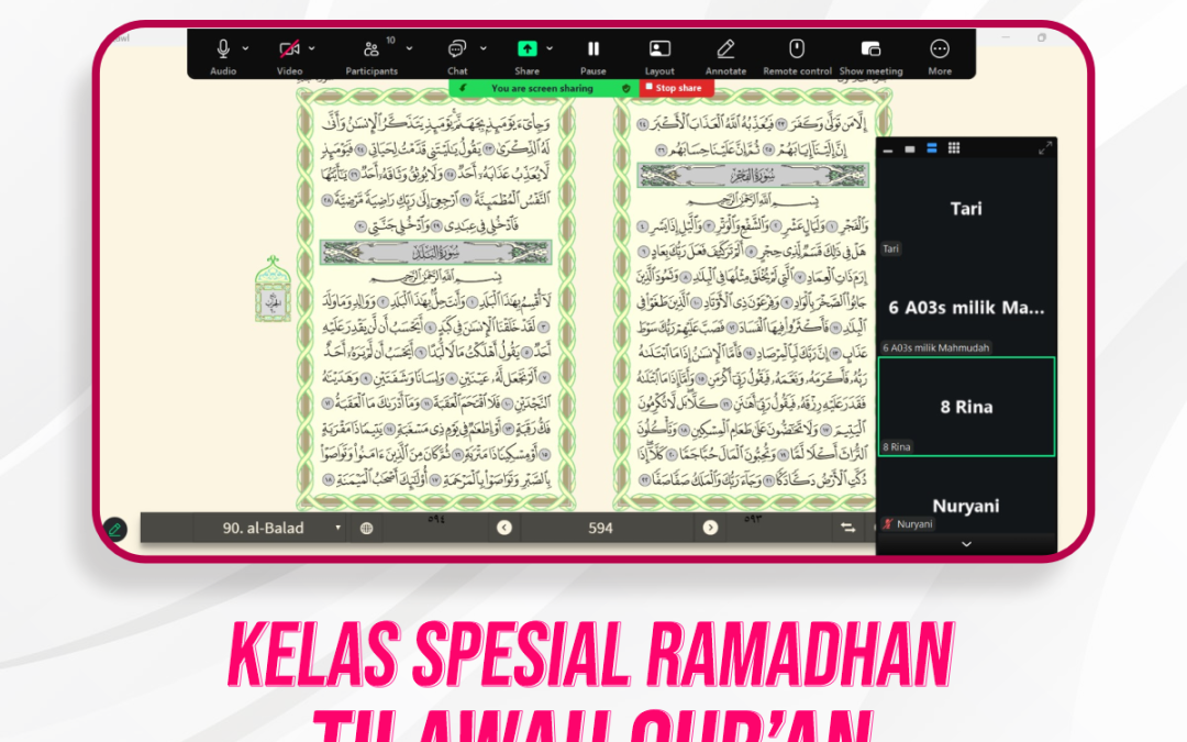 Kelas Spesial Tilawah Ramadhan Pertemuan Ke-20
