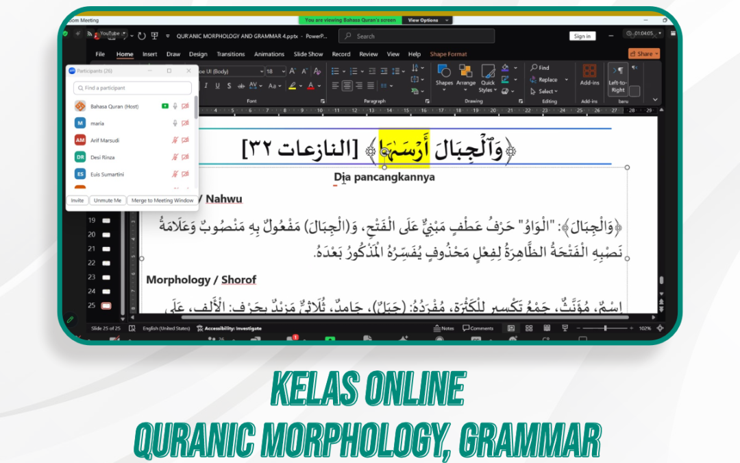 Quranic Morphology, Grammar, & Kelas Quran Ilal | 20
