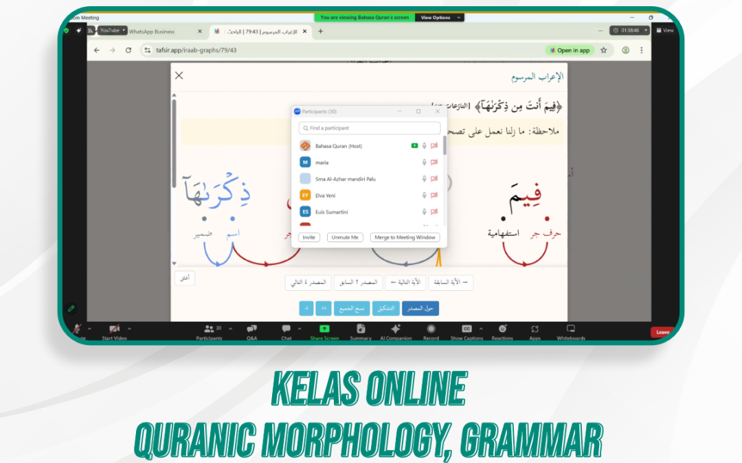 Quranic Morphology, Grammar, & Kelas Quran Ilal | 22