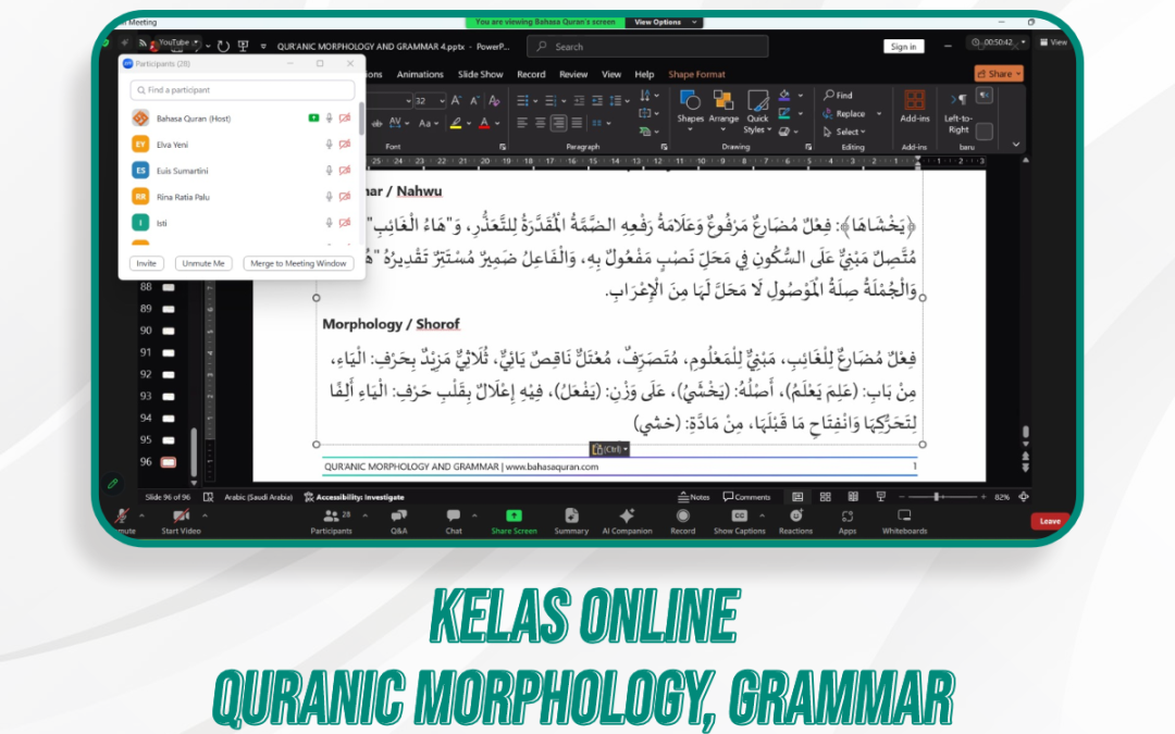 Quranic Morphology, Grammar, & Kelas Quran Ilal | 23