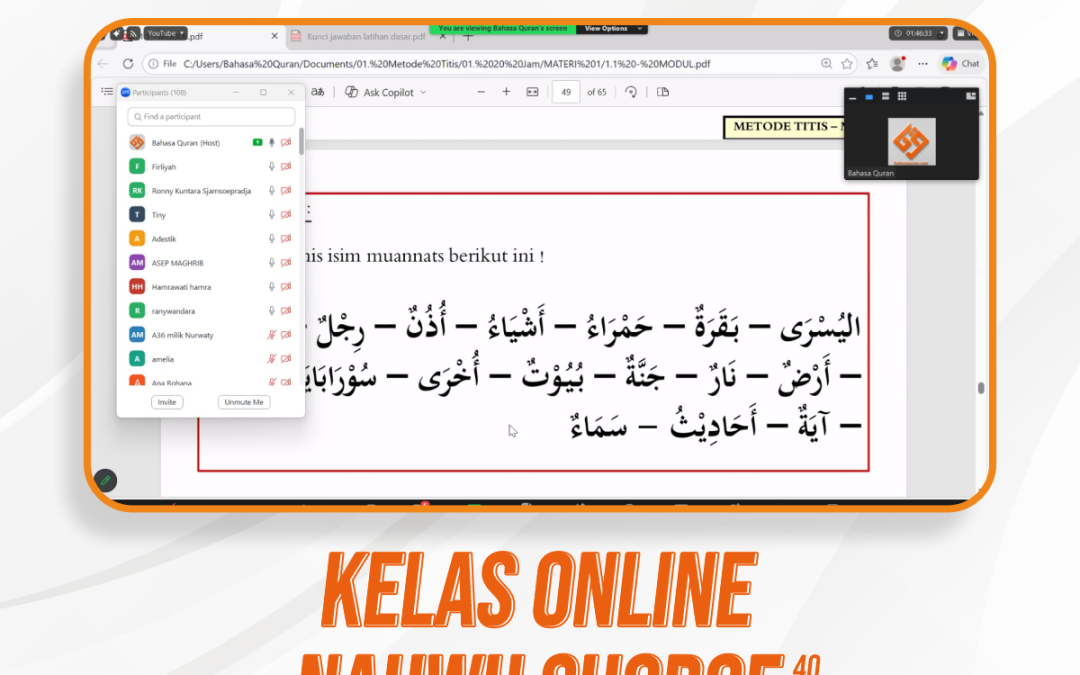 Nahwu Shorof Angkatan 40 | Ramadhan | Pertemuan Ke-3