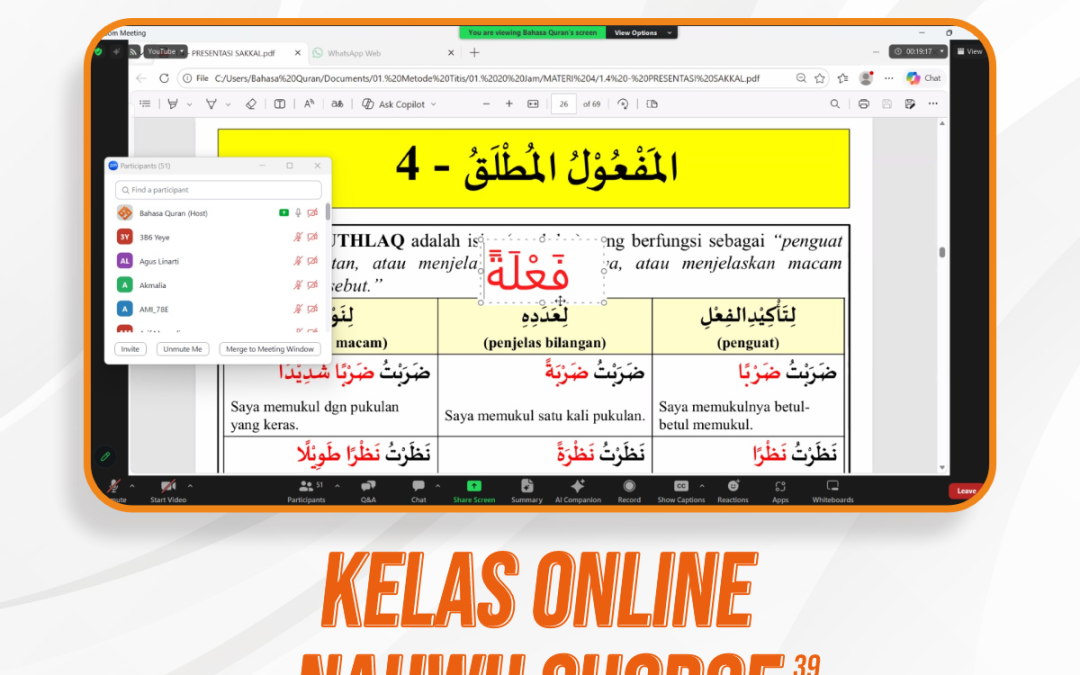 Nahwu Shorof Angkatan 39 Pertemuan Ke-13