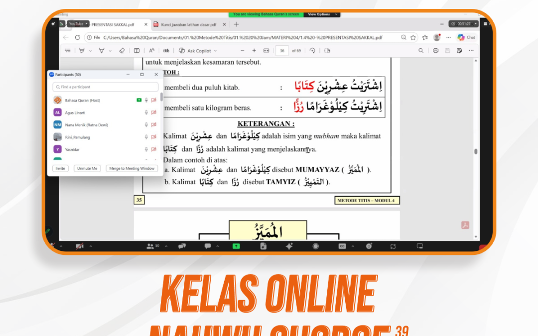 Nahwu Shorof Angkatan 39 Pertemuan Ke-14