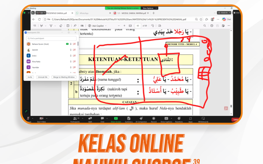Nahwu Shorof Angkatan 39 Pertemuan Ke-15