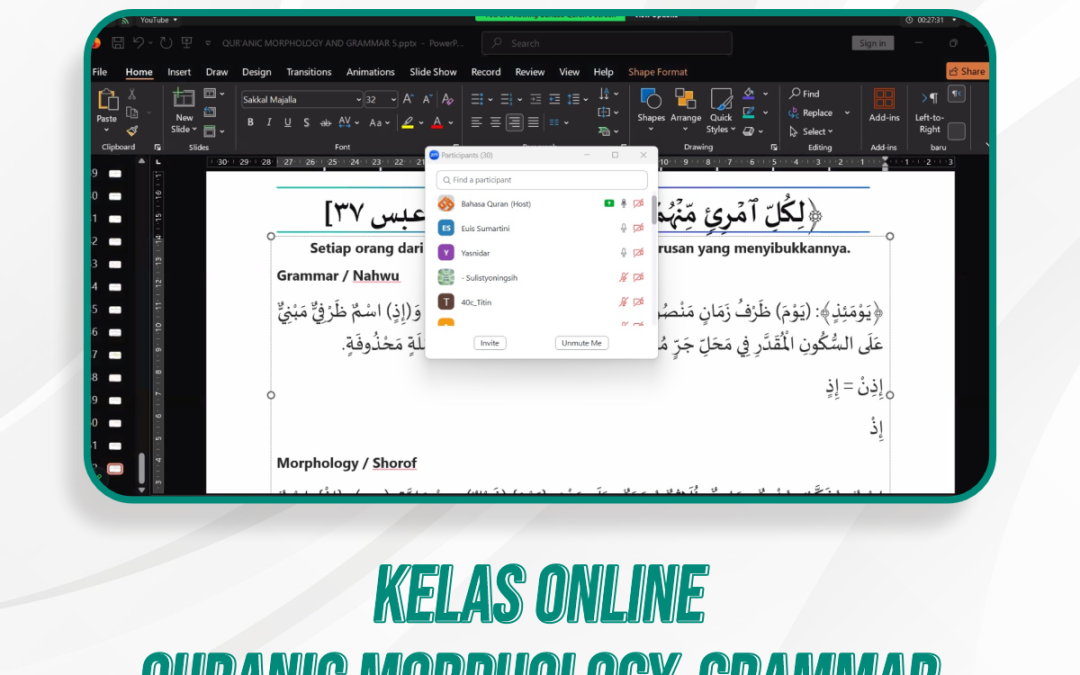 Kelas Quranic Morphology and Grammar | 33
