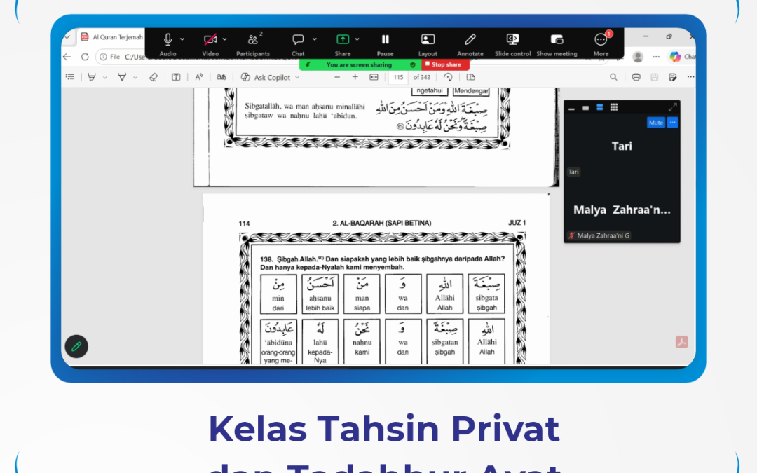Kelas Tahsin Privat dan Tadabbur Ayat