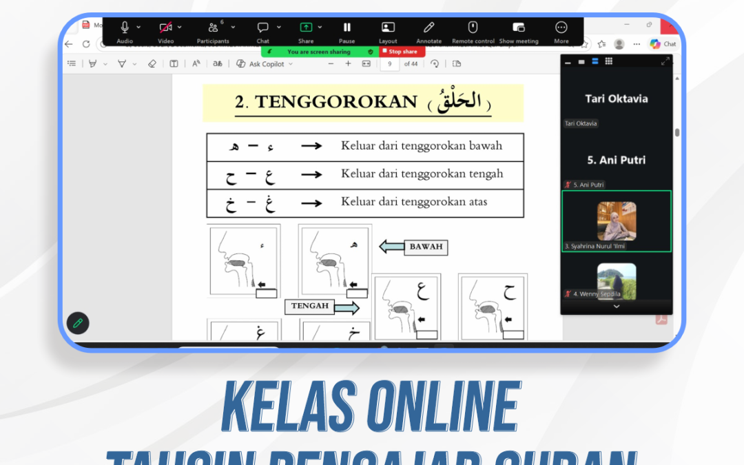 Kelas Online Tahsin Pengajar Quran