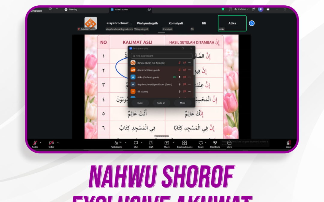 Nahwu Shorof Exclusive Akhwat Pertemuan Ke-26