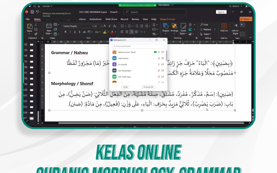 Kelas Quranic Morphology and Grammar | 41