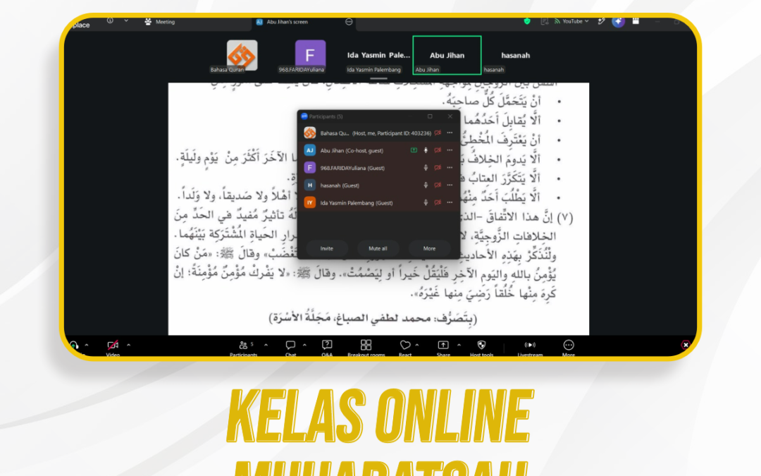 Kelas Online Muhadatsah Pertemuan ke-315