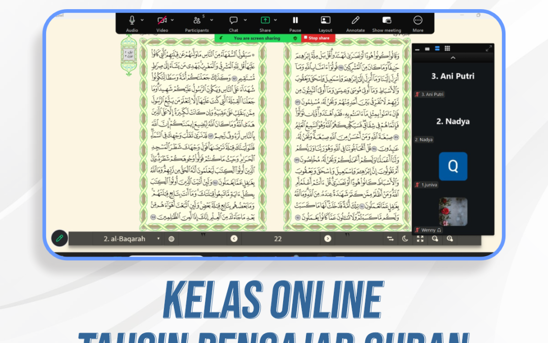 Kelas Online Tahsin Para Ustadzah Pengajar Quran | 8