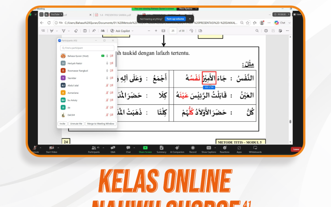 Nahwu Shorof Angkatan 41 Pertemuan Ke-13