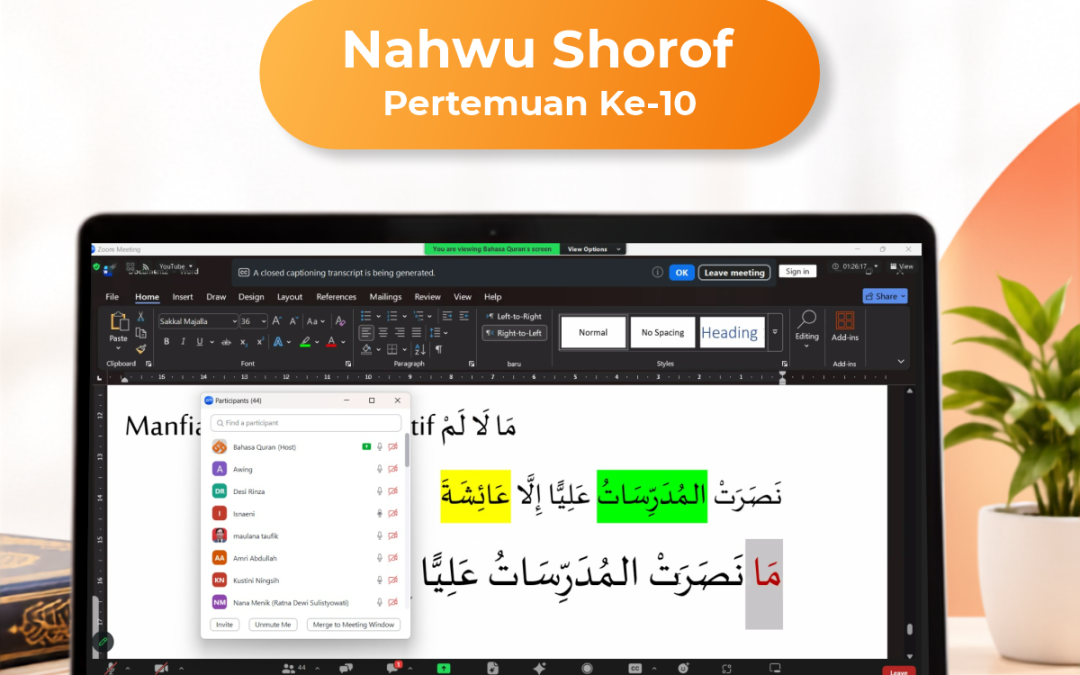 Nahwu Shorof Angkatan 44 Pertemuan Ke-10