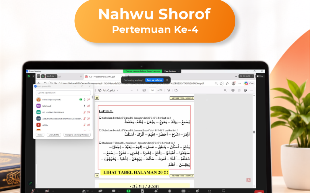 Kelas Level 1 Nahwu Shorof Angkatan 45 Pertemuan Ke-4
