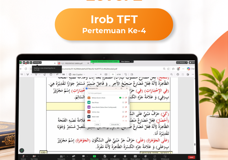 Kelas Bahasa Quran Level 2 Irob TFT Angkatan 13 Pertemuan Ke-4