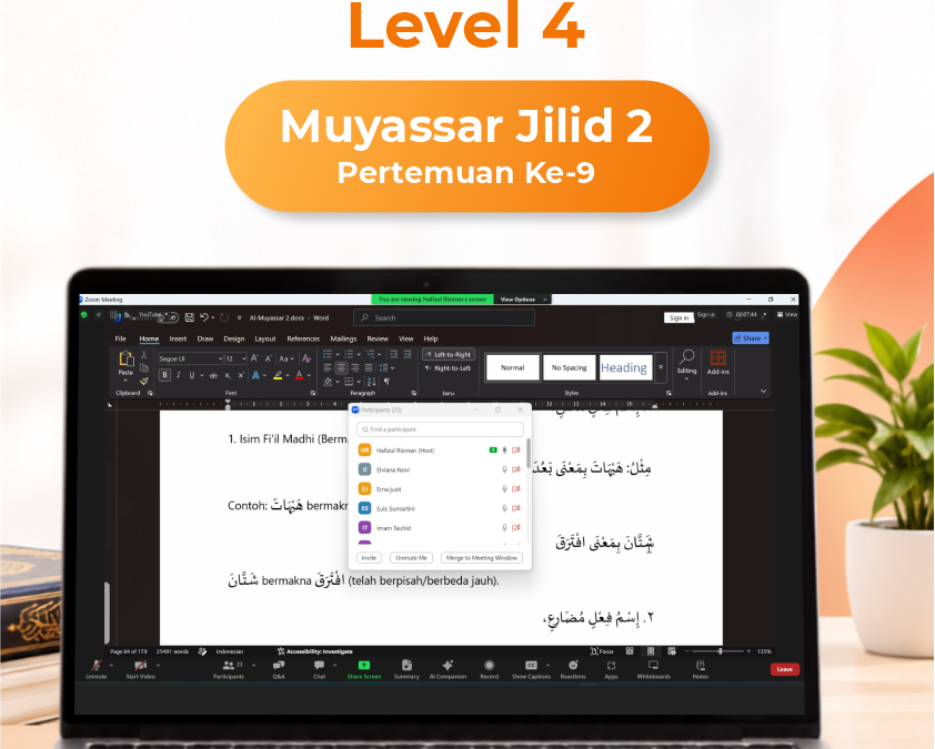 Kelas Online Muyassar Buku Jilid 2 Pertemuan Ke-9