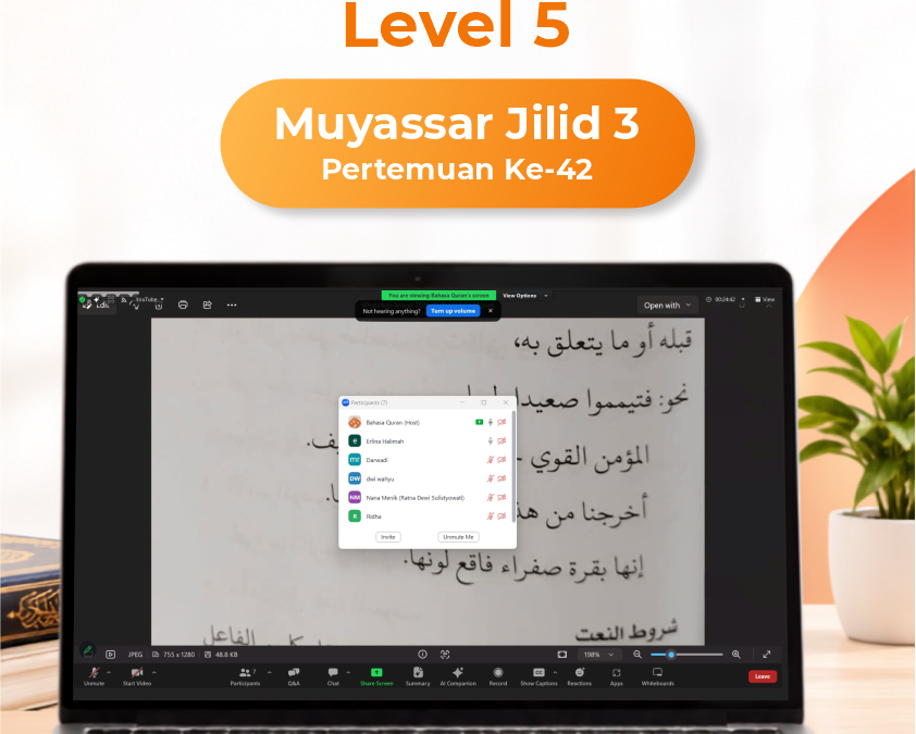 Kelas Level 5 | Muyassar Buku Jilid 3 Pertemuan ke-42