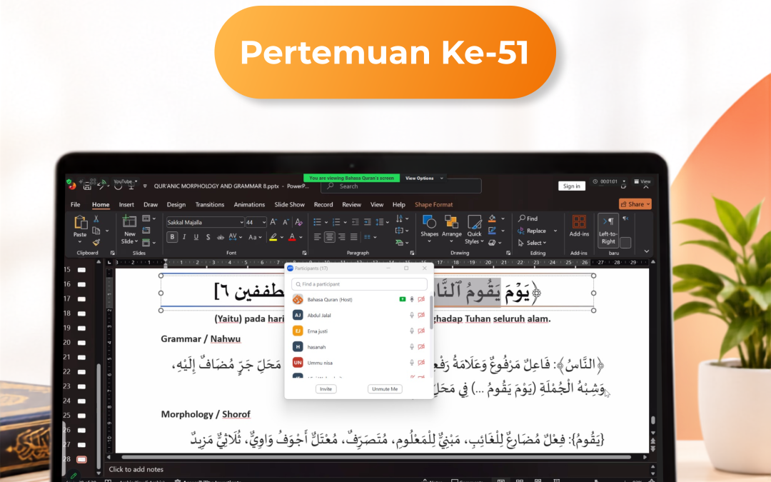 Kelas Quranic Morphology and Grammar | 51