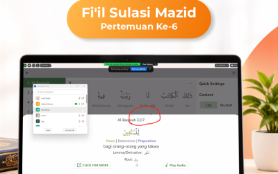 Kelas Bahasa Quran Level 3 Fi’il Sulasi Mazid Angkatan 12 Pertemuan Ke-6